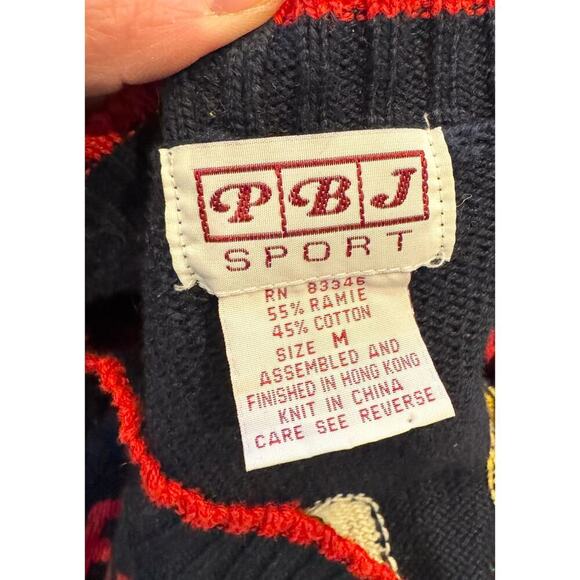 Vintage 80s/90s Eagle Eye Sweater Vest Football Hand Knit Size M - Picture 8 of 8